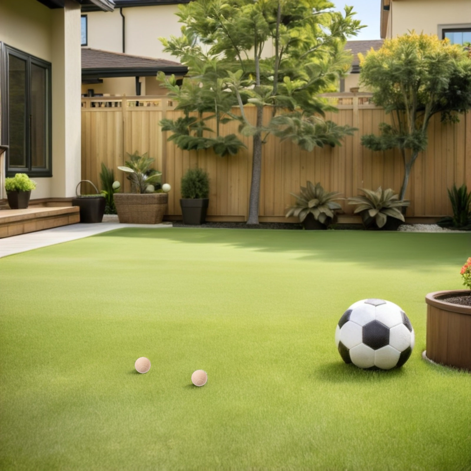Croquet Set Lawn - 4Pcs Natural Wood Croquet Balls 3.5cm