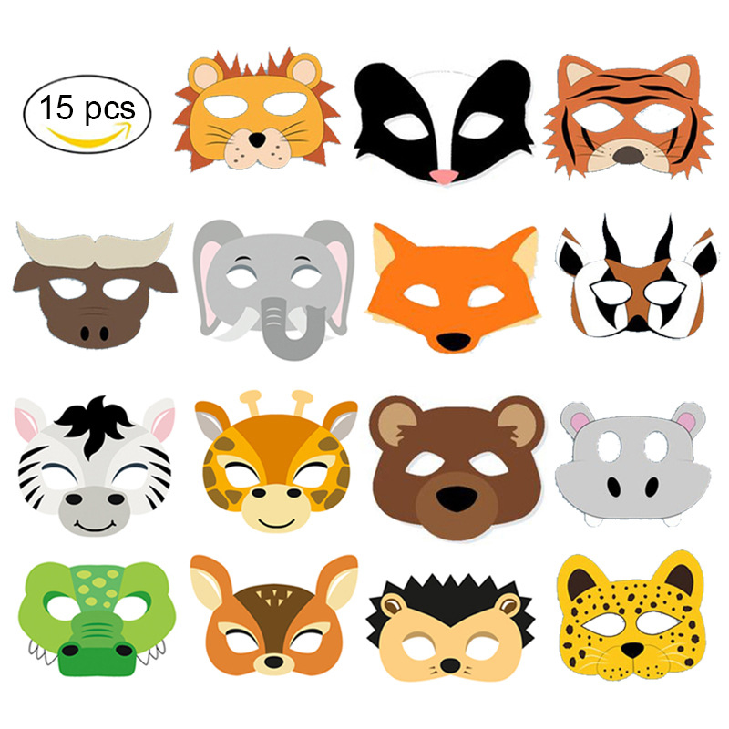Zoo Party Games - 15pcs/set Animal Masks Jungle Birthday Party
