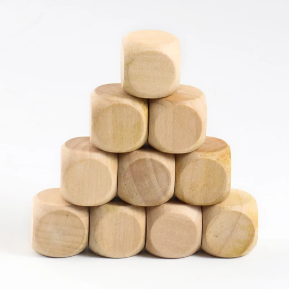 Party Games Gamecube - 6pcs 20mm Blank Wooden Dice 6
