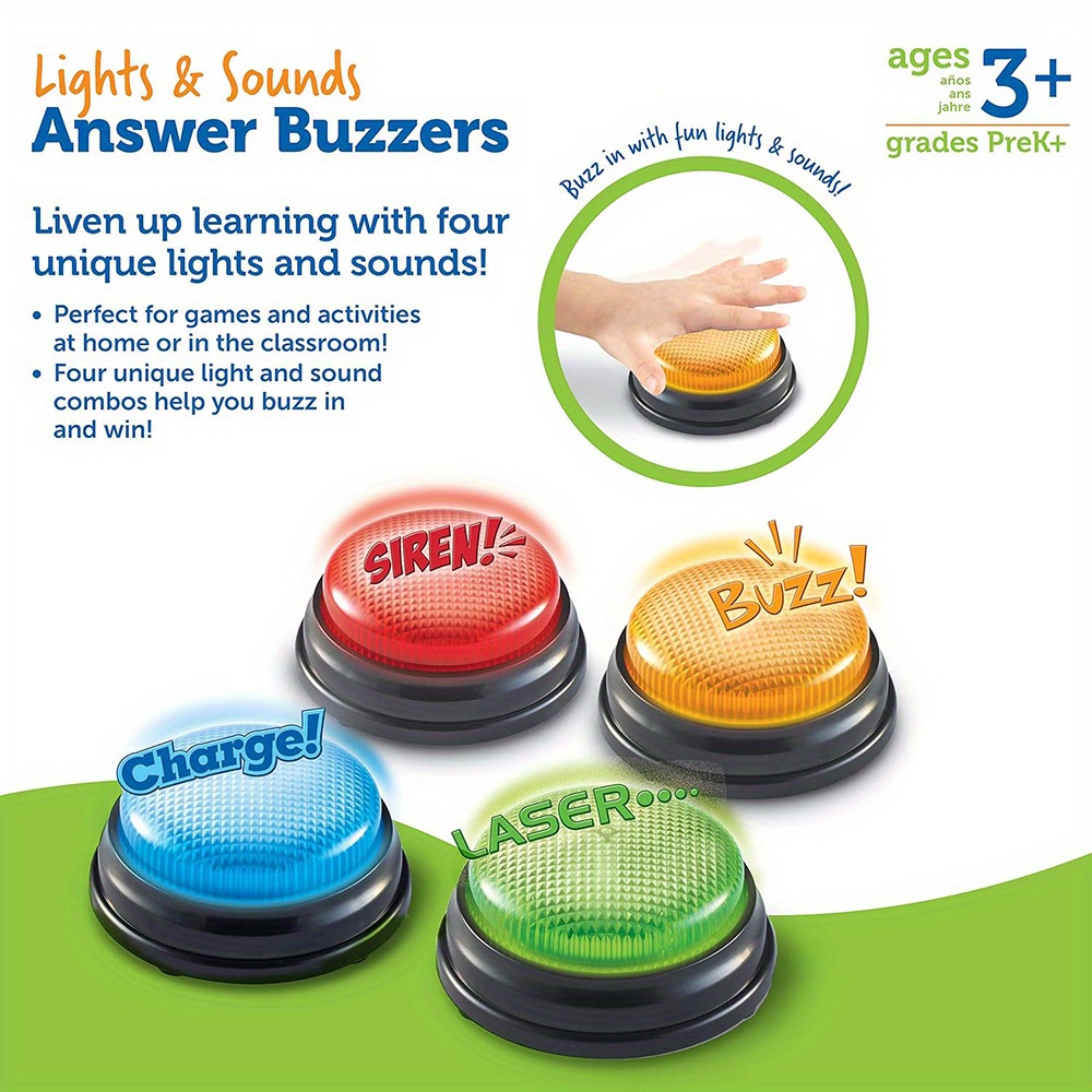 4pcs Lights and Sounds Buzzers - Party Family Games 评论和价格