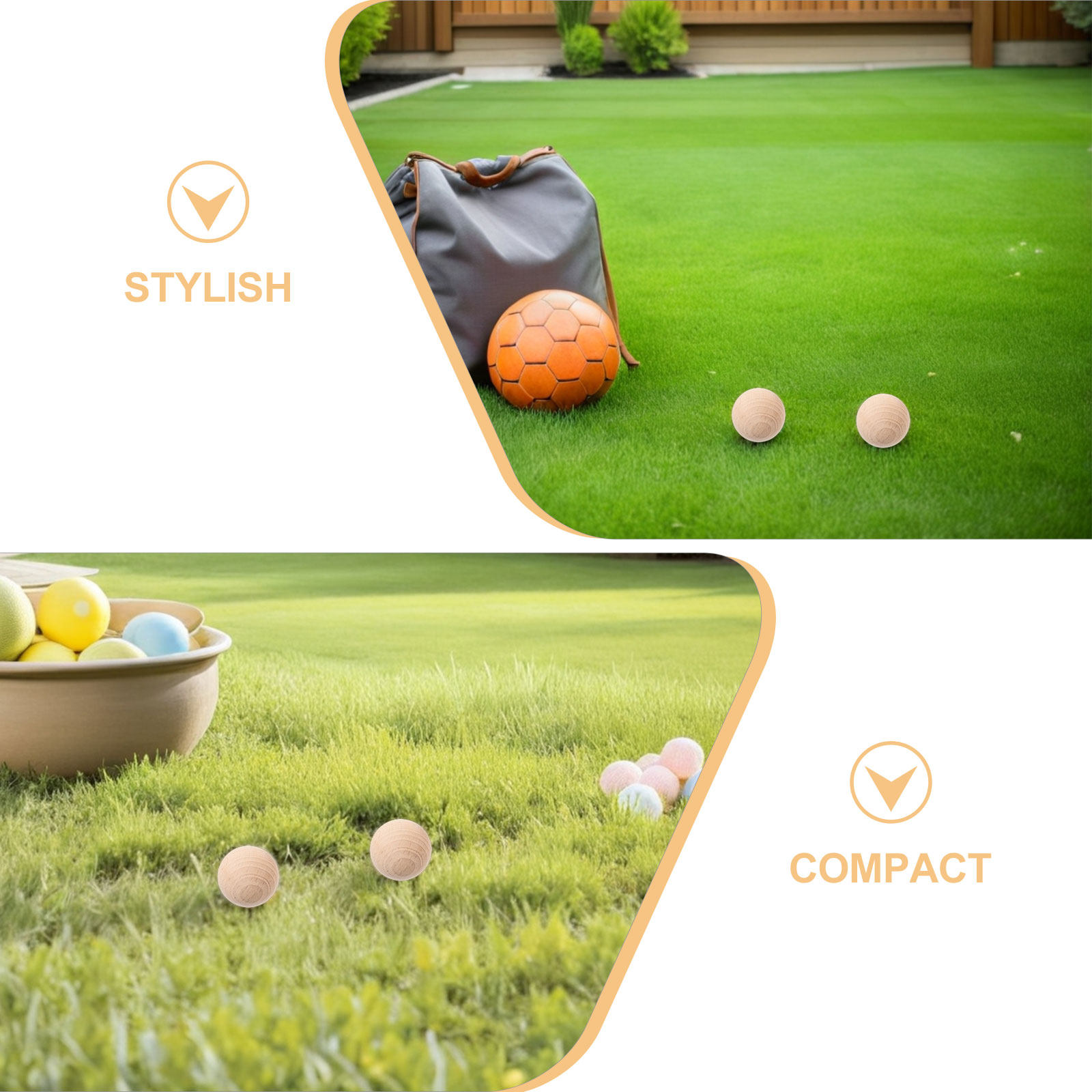 4Pcs Natural Wood Croquet Ball - Croquet Set Lawn 评论和价格