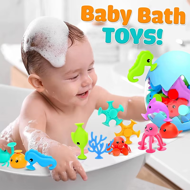 Suction Cup Baby Bath Toy Soft - Limbo Game Set 评论和价格