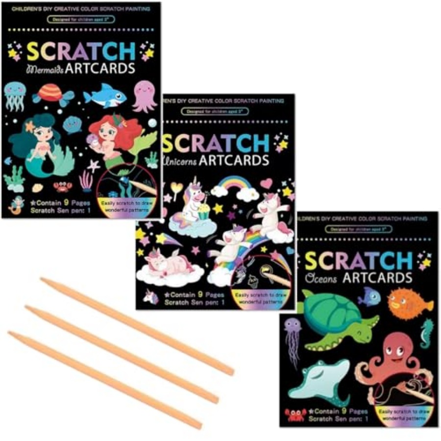 3 Set Magic Scratch Paper Art, - Book Party Games 评论和价格