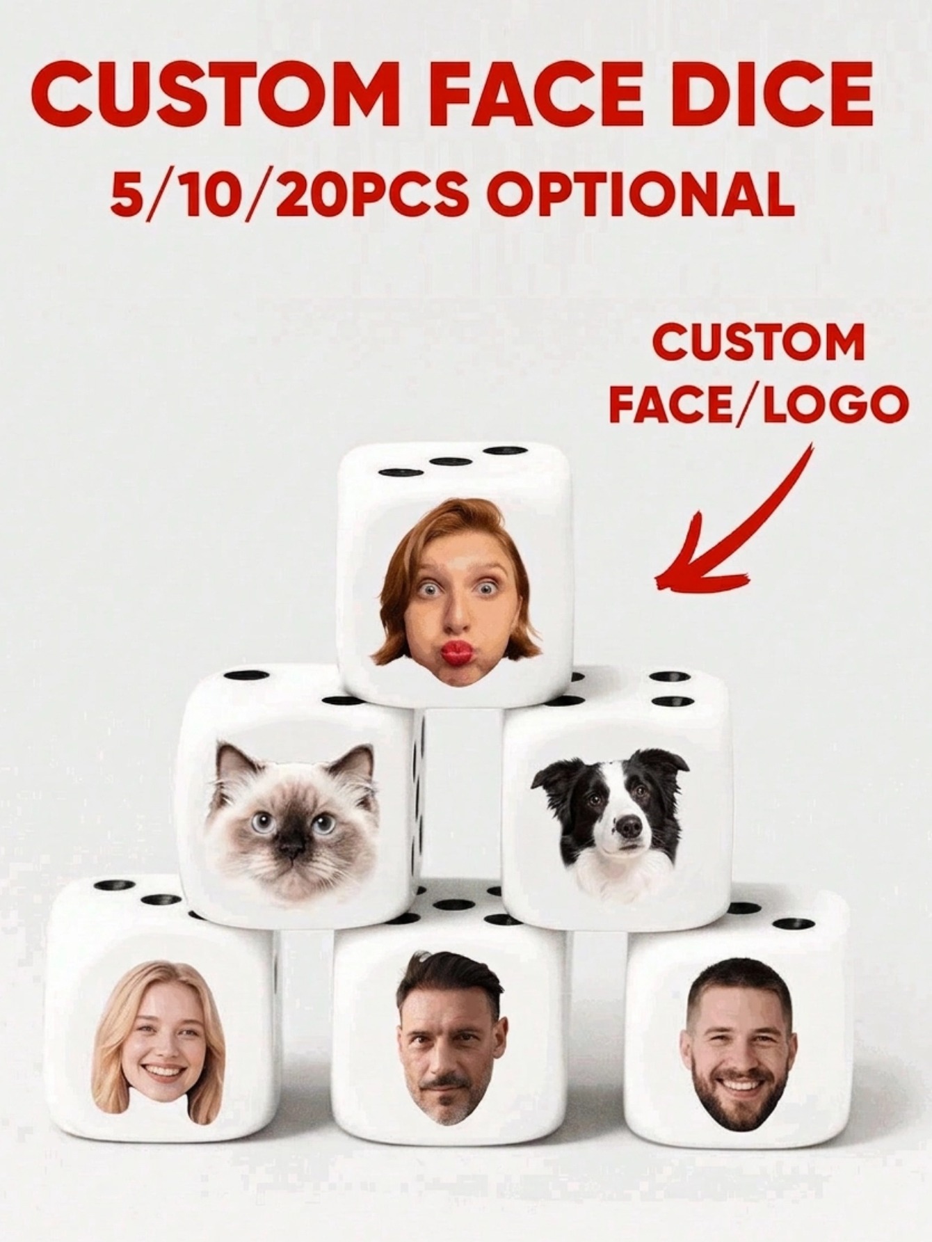 Custom Face Dice Personalized  - Party Family Games 评论和价格