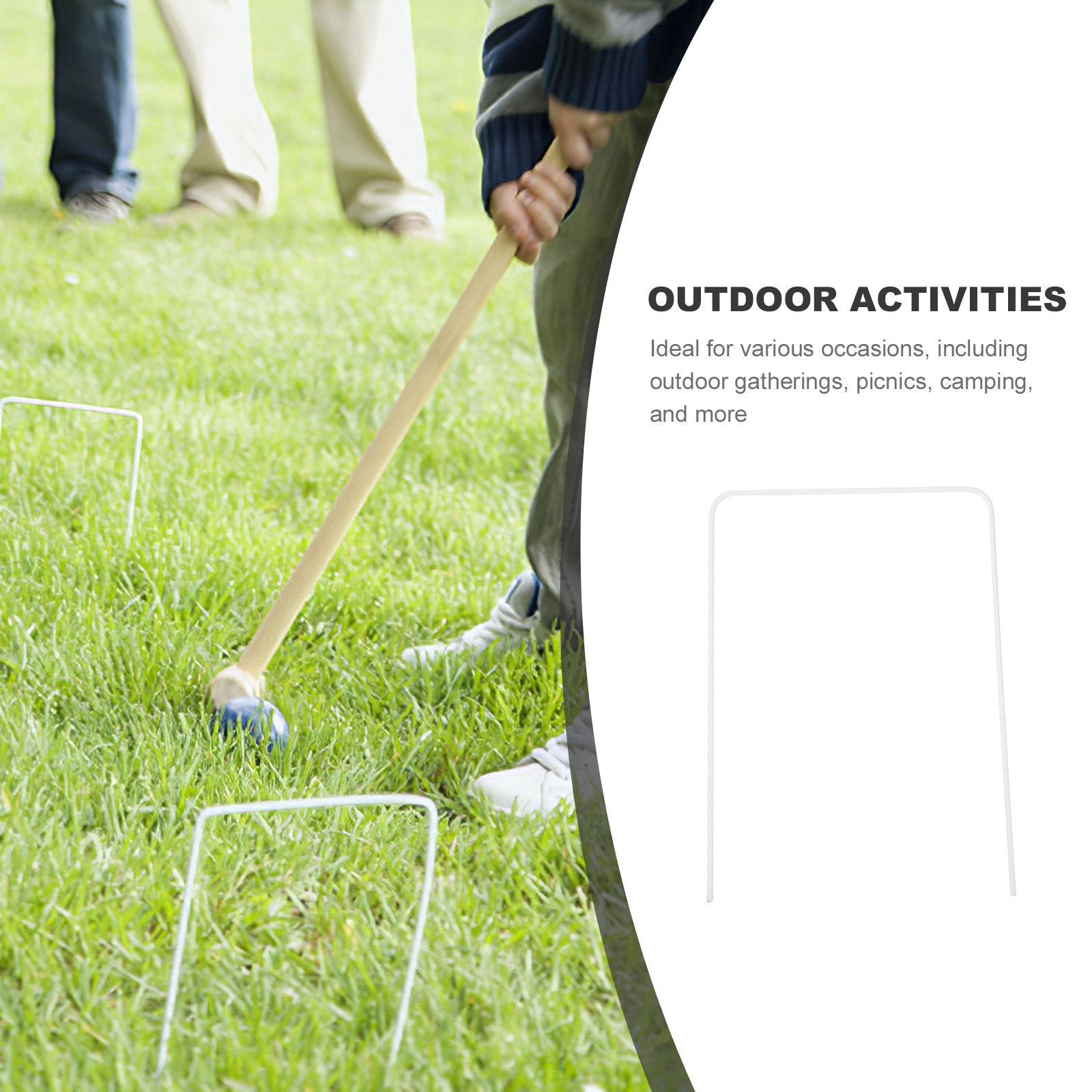 9Pcs Metal Croquet Wickets Qua - Croquet Set Lawn 评论和价格