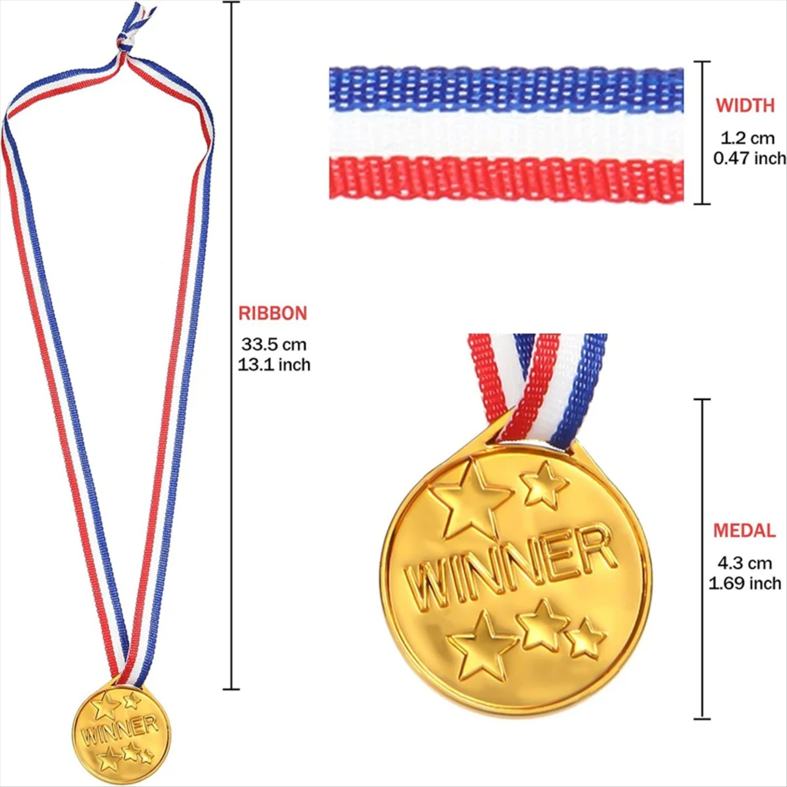 30Pcs Plastic Gold Winners Med - Party Games Engagement 评论和价格