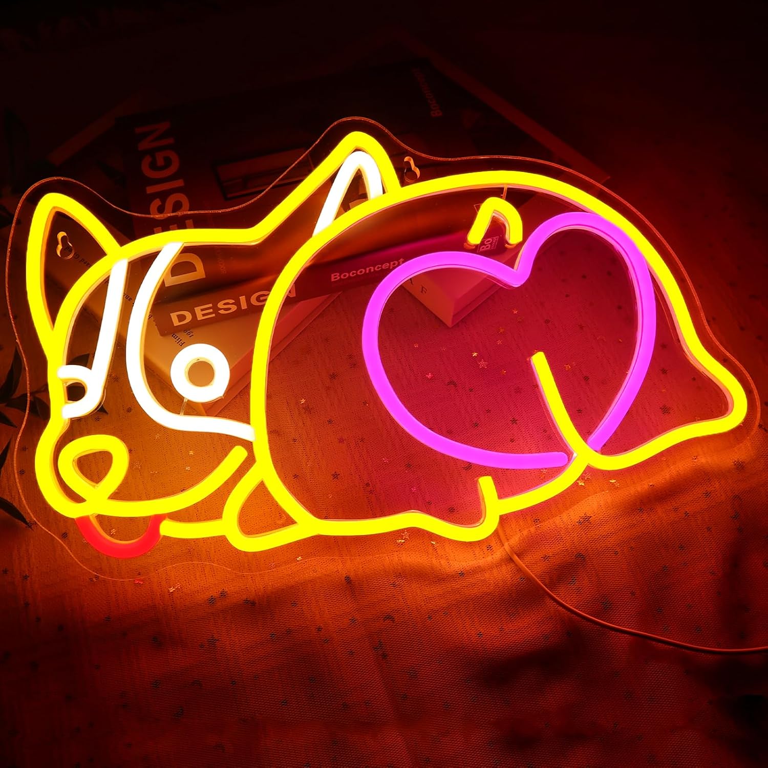 Corgie Dog Neon Sign USB Power - Zoo Party Games 评论和价格