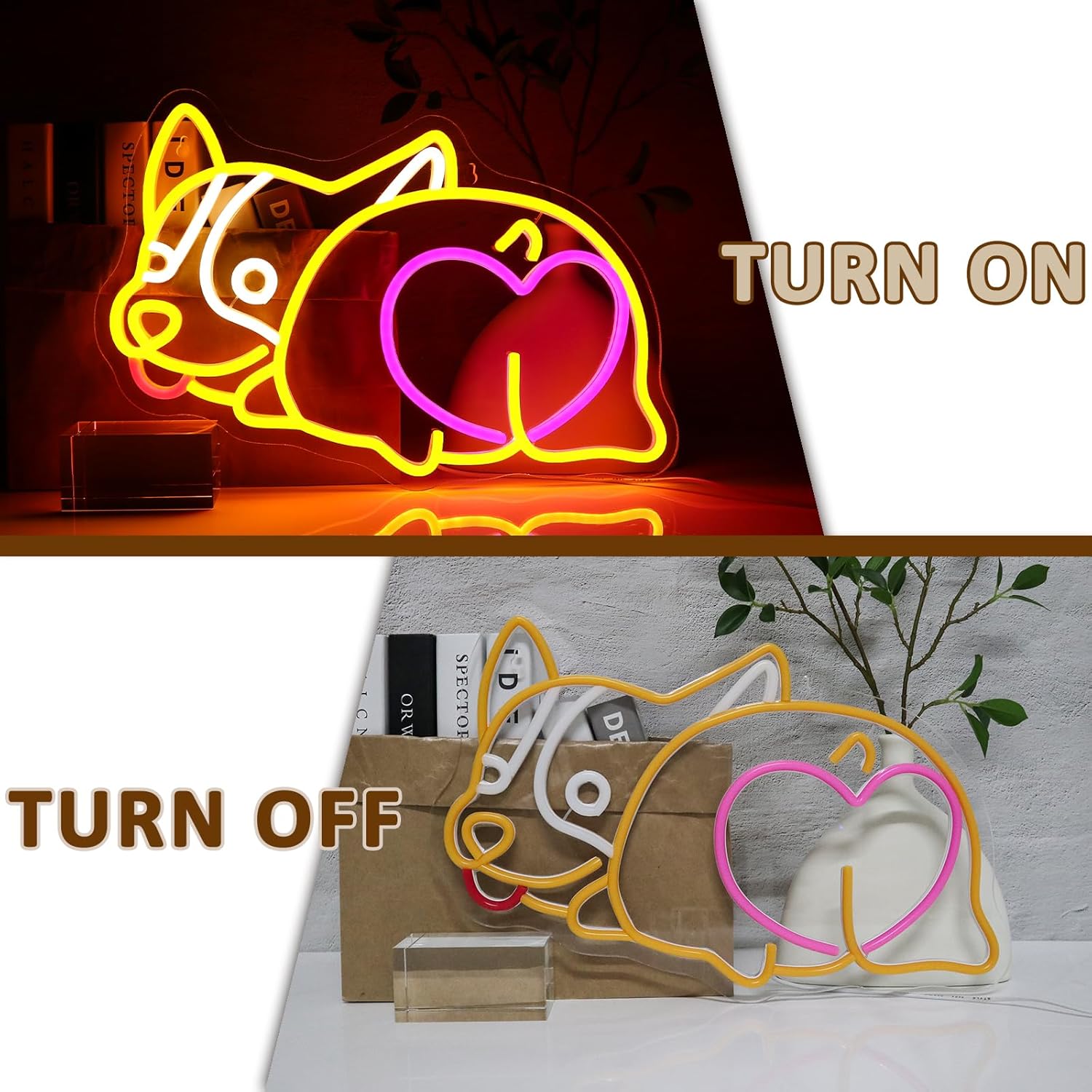 Corgie Dog Neon Sign USB Power - Zoo Party Games 评论和价格